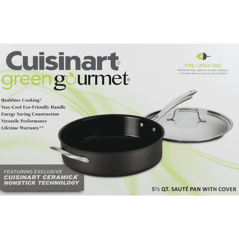 Cuisinart Greengourmet Hard Anodized Eco Friendly Non-Stick 5.5 Qt. Sauté  Pan W/Helper Handle & Cover 
