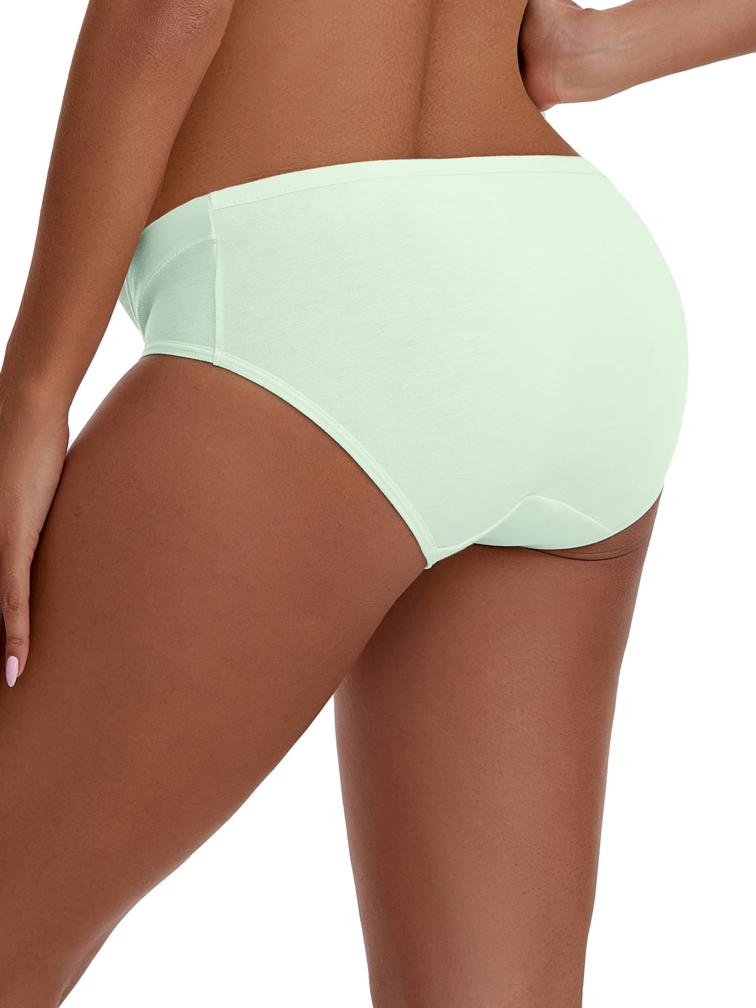 Unique Bargains Women's Cotton Low Waist Under the Bump Maternity Briefs L Light Green