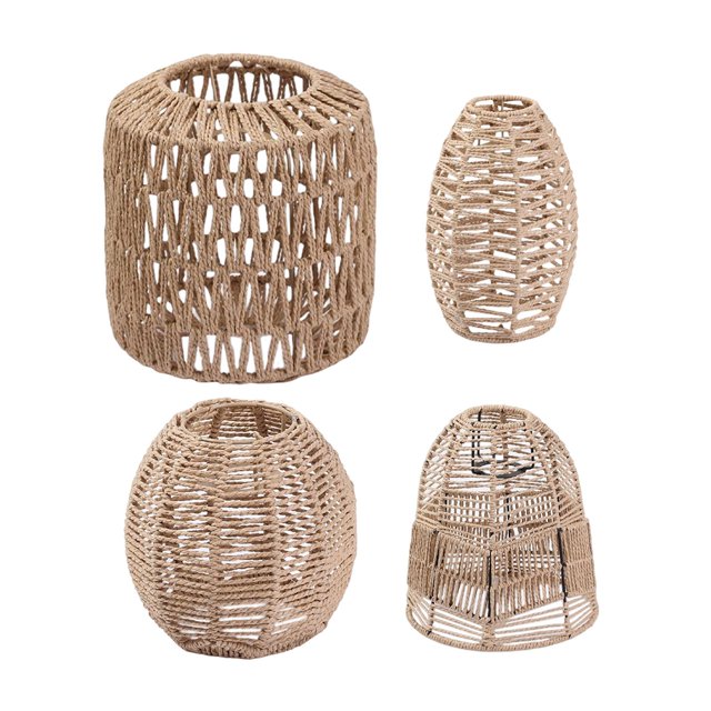Pantalla de lámpara colgante tejida a mano bohemia de 4 piezas para sala de estar comedor Estilo A Estilo C Estilo E Zulema Pantalla de lámpara colgante