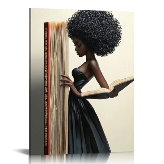 IspacK Black Girl Wall Art Afro African Art Black Woman Art Wall Decor Fashion