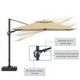 thumbnail image 5 of Clihome 11FT Square Cantilever Patio Umbrella with Umbrella Base Beige-Without Base, 5 of 5