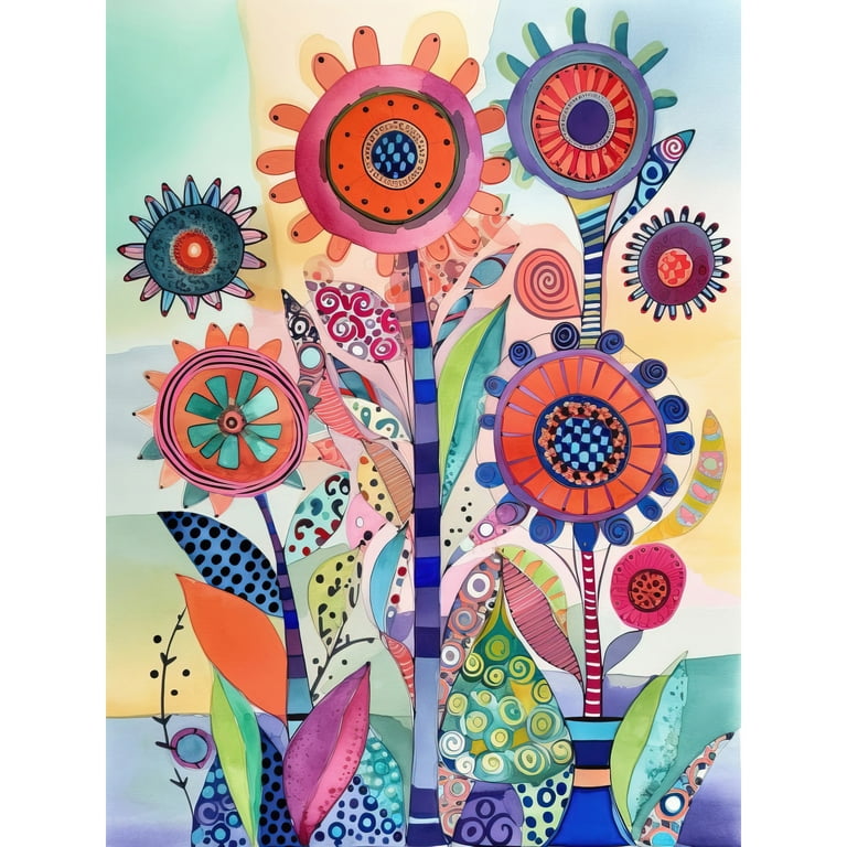 Folk Blooms Printed Pattern Folk Blooms Printed Pattern
