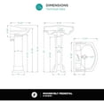 thumbnail image 5 of Fine Fixtures Roosevelt Pedestal Sink - 18 Inch Vitreous China Ceramic Pedestal Sink - Single Faucet Hole Sink in White, 5 of 5