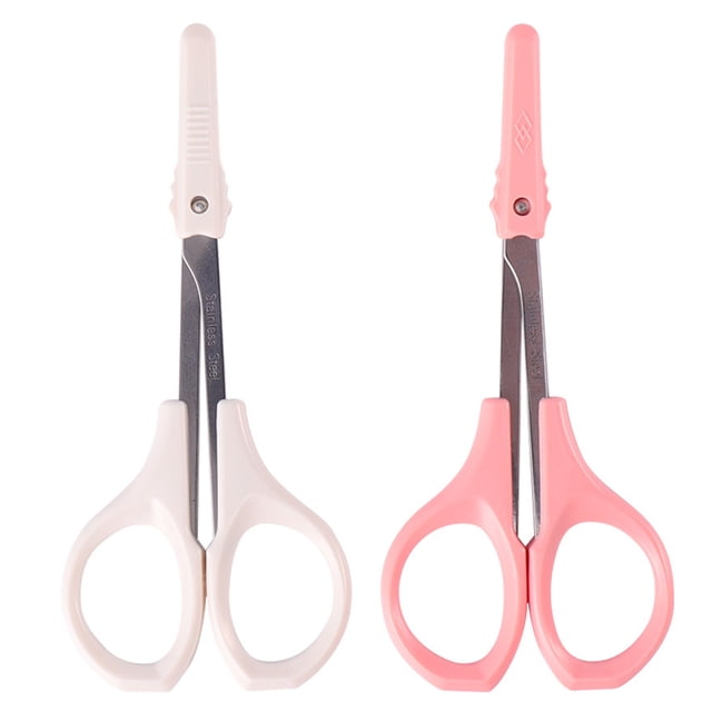 2PCS Beauty Scissors Eyebrow Trimmer Eyelash Scissors High Precision Trimmer