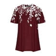 thumbnail image 4 of Nmnitkp Womens Plus Size Tops Cute Floral Print Summer Blouses Casual Crewneck Lace Crochet Short Sleeve Loose Tunic Top S-3XL, 4 of 4