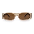 thumbnail image 3 of Classy Mod Narrow Rectangle Sport Plastic Dad Fashion Retro Sunglasses Beige - Brown, 3 of 8