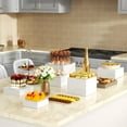 thumbnail image 4 of NIUBEE Buffet Risers, 3PCS Acrylic Risers for Display Dessert Figures Collectible Show, White Cube Display Nesting Riser with Hollow Bottoms 6"x7"x8", 4 of 7