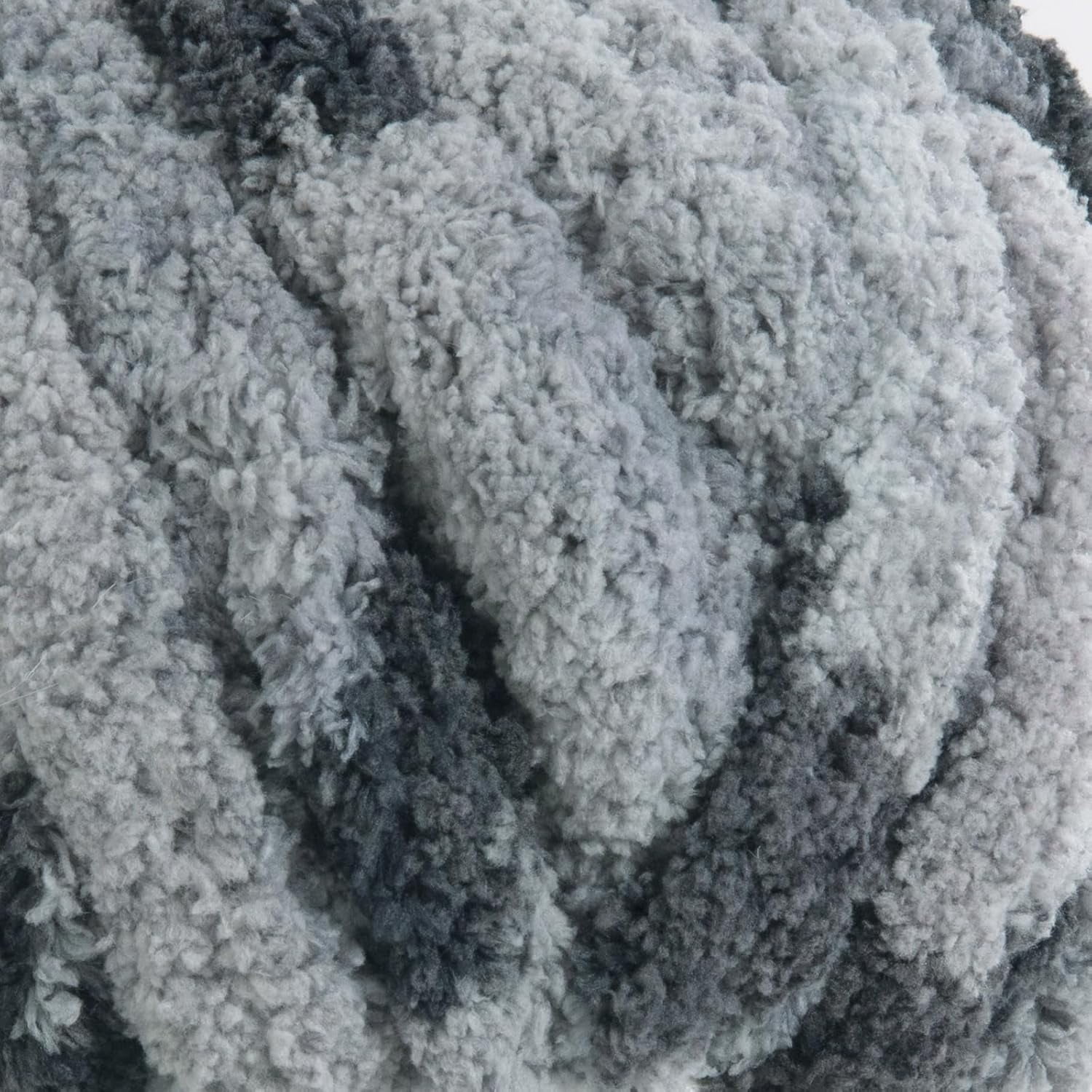 Super Bulky Giant Yarn - Chunky Chenille for Hand & Arm Knitting, Crocheting - Fluffy Plus Thick Yarn - 8 Jumbo Skeins, Grey (29 yds, 7.5 oz Each)