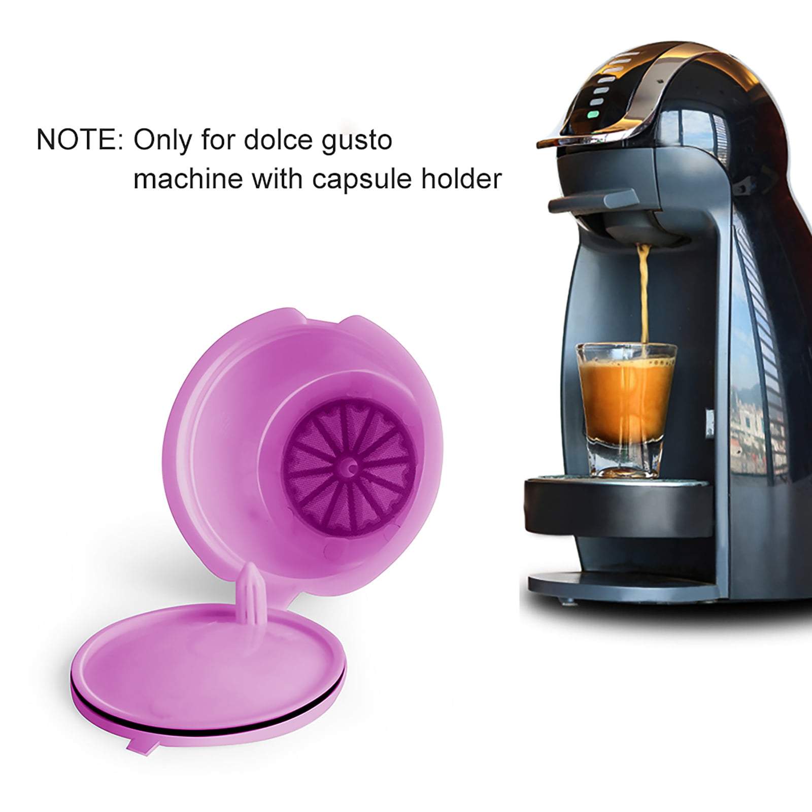 Reusable Coffee Filter Colorful Refillable Coffee Capsule Universal Coffee  Compatible Filter Cups Pod for Dolce Gusto - Walmart.com