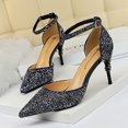 thumbnail image 3 of Sandalias de tacón alto de metal con agujeros para mujer, zapatos de lujo para novia, estilo discoteca, sexys, a la moda, para boda, 3 of 5