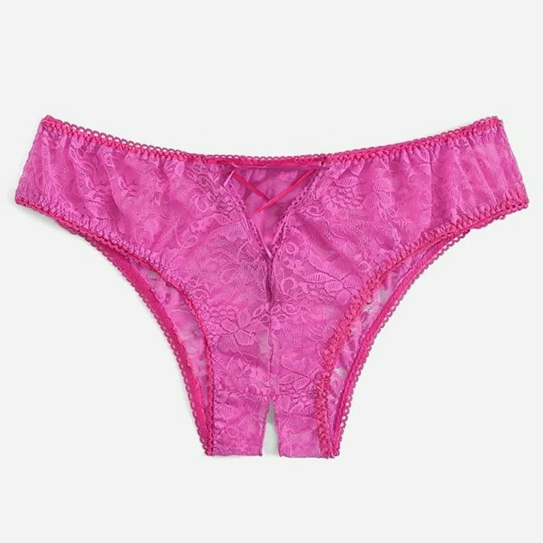 adviicd Panty s Women's Contrast Lace Cutout Panty Bow Front Underwear  Briefs Panties Hot Pink X-Large 