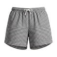 thumbnail image 4 of Men's Checkered Plaid Casual Shorts 4" Inseam Summer Beach Lightweight Elastic Waist Drawstring Short Pants Above Knee for Vacation, 4 of 5