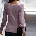 thumbnail image 4 of Perfectbot Sweaters for Women Puff Long Sleeves Crew Neck Ribbed Knit Tops Fall Dressy Tunic Blouse, 4 of 8