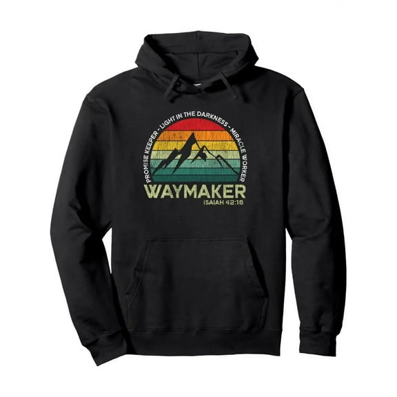 Waymaker Promise Keeper Miracle Worker Christian Pullover Hoodie - Stylish Hooded Sweatshirt with Pockets - 3XL Unisex Hoodie