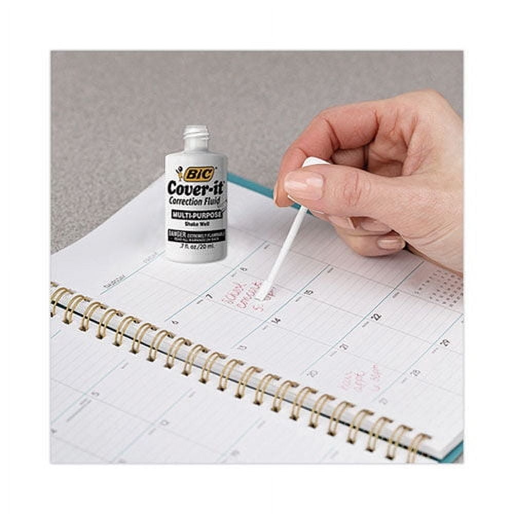 BIC WOC12 Cover-It 20 milliliter Bottle Correction Fluid - White (1-Dozen)