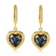 thumbnail image 1 of Nvzi Pendientes con forma de corazón de melocotón y circonitas, pendientes de acero inoxidable bañados en oro, colgante de amor, pendientes de acero de titanio (negro), 1 of 4