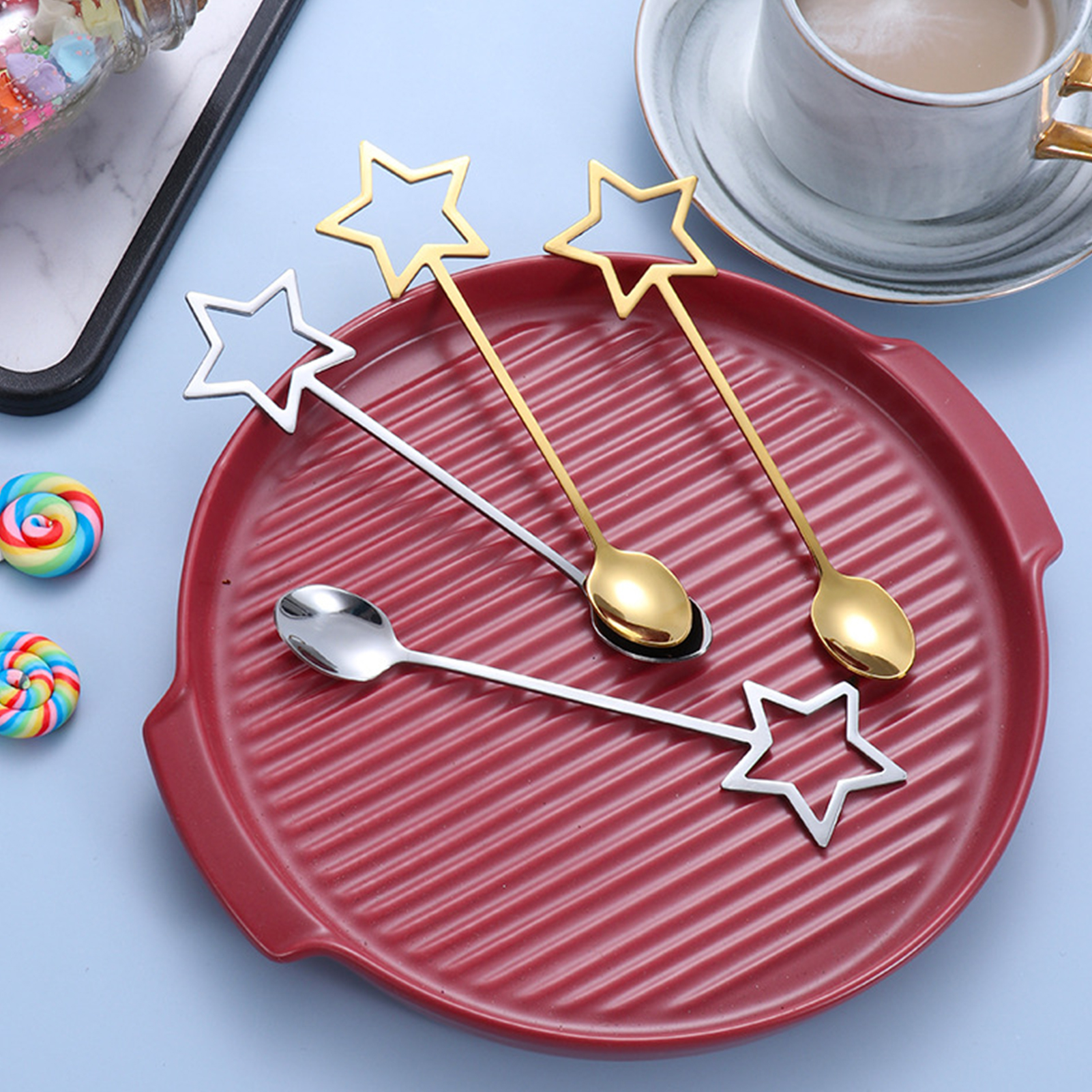 Bluelans Stirring Spoon Ecofriendly Heat Resistant 2 Colors Stirring