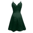 thumbnail image 3 of HJYCHN Women's V-Neck Spaghetti Strap Ruched Bodycon Dress for Evening Party and Night Club Outfits Dress Dark Green M, 3 of 4