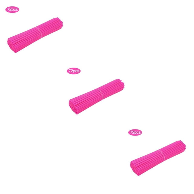 pitrice 72 Pcs/Pack Protection de Rayons de Roue de Vélo 17cm Jantes de Cyclisme Colorées Kit de Protection de Vélo de Route Rose 3Ensemble