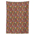 thumbnail image 3 of Ambesonne Alien Tablecloth Rectangular Table Cover, Carnival of Beasts Design, 52"x70", Multicolor, 3 of 4