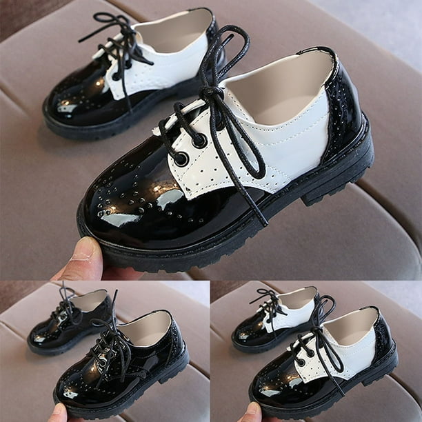 Little Kid Girls Shoes E Girl Shoes Spring and Summer New Soft and Lightweight Rubber Sole Lace Up Glossy Fashion Children s Shoes Female