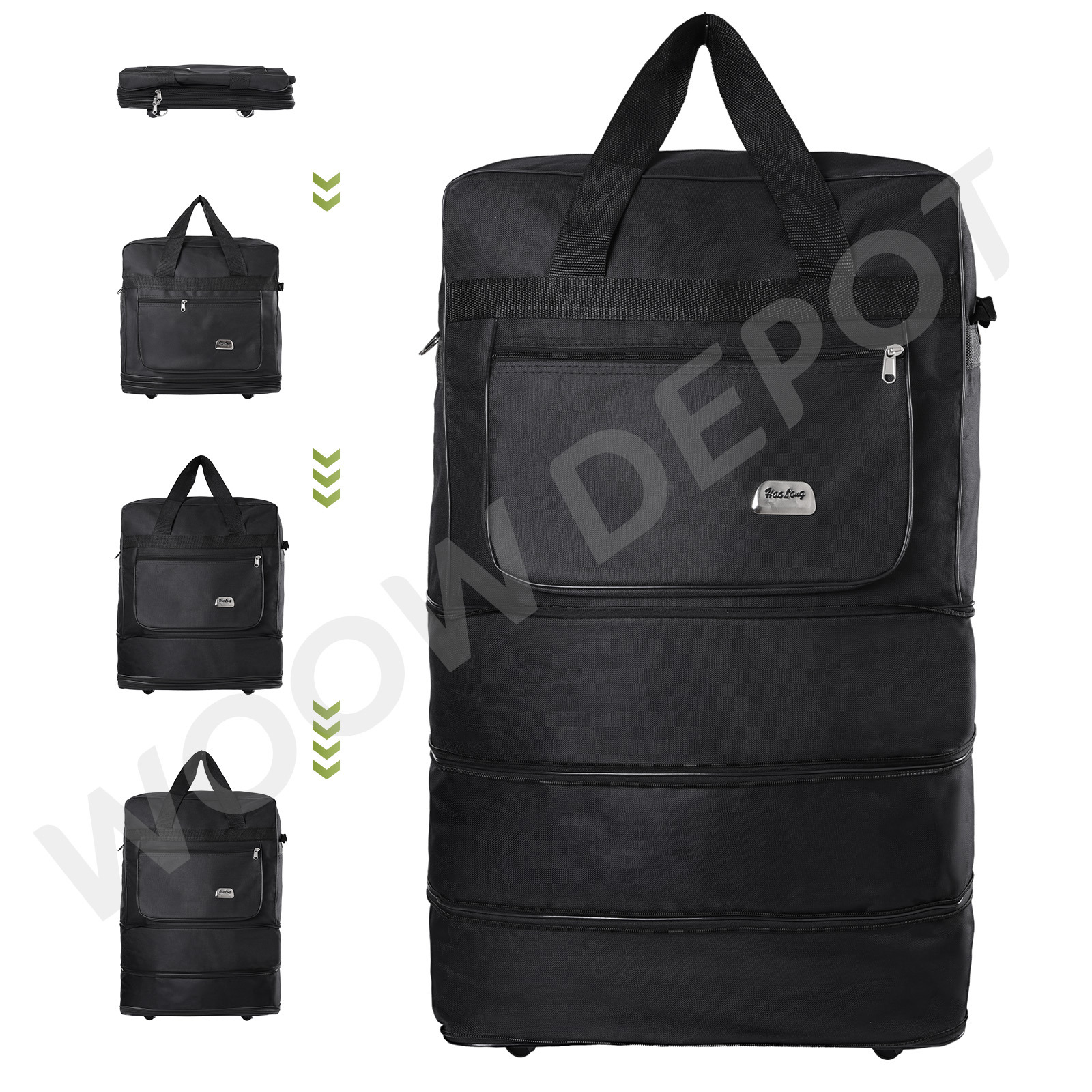 WOOW DEPOT 30in Expandable Suitcase Bag 3 Layer Foldable Rolling Wheeled Luggage Handbag Large for Home Storage Travel Business Moving