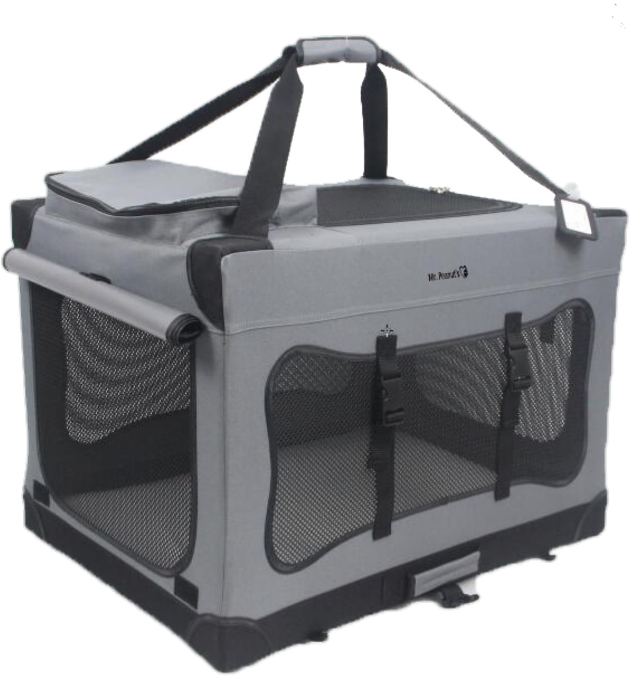 Soft Sided Portable Pet Crate with Lightweight (4lb) Aluminum Frame