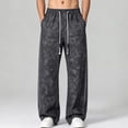 thumbnail image 7 of Kaemgyyd Big and Tall Men's Baggy Wide Leg Sweatpants Side Striped Pants with Drawstring Waist Trousers Streetwear Travel Clothes（Black,3X-Large）, 7 of 7