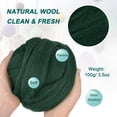 thumbnail image 2 of Unique Bargains Needle Felting Wool, 3.5Oz Nature Fibre Wool Yarn Roving for Wet Felting, Handcrafts (Light Dark Green), 2 of 6