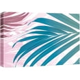 thumbnail image 3 of PixonSign Canvas Print Wall Art Teal & Pink Transparent Palm Leaf Collage Floral Wilderness Drawings Modern Art Tropical Closeup Colorful Multicolor Cool for Living Room, Bedroom, Office - 32"x48", 3 of 5