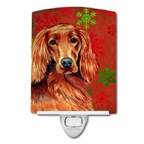 Irish Setter Red Snowflakes Christmas Ceramic Night Light