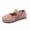 Pink, variant on Bxsruta Toddler Girl Shoes Mary Janes Pearl Beaded Flat Dress Shoes for Kids