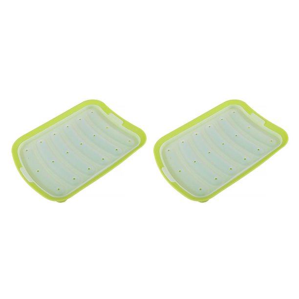 Toystoory Molde de silicona para salchichas, 6 cavidades, molde antiadherente para hornear, sartén de chocolate, caramelo de hielo, verde Verde 2piezas