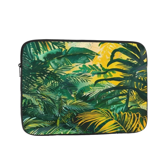 Laptop Sleeve Bag Compatible For iPad MacBook Air Pro Tablet Computer PC notebook Protective Fit in 10/12/13/14/15/16/17 inch Size green summer jungle