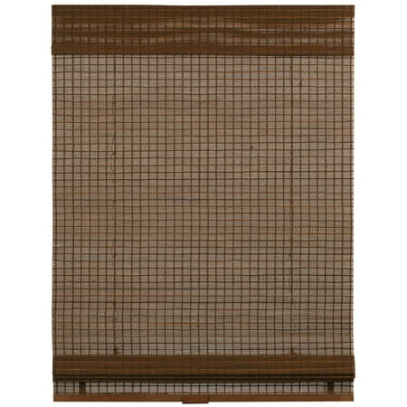 Coffee Cordless Panama Bamboo Roman Shades 33