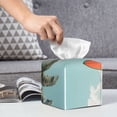 thumbnail image 6 of Rateoe Vintage Surf Van Beach Pattern Tissue Box Cover, Modern Square Decorative Leather Facial Paper Case Organizer Holder Dispenser 5X5X5'', 6 of 7