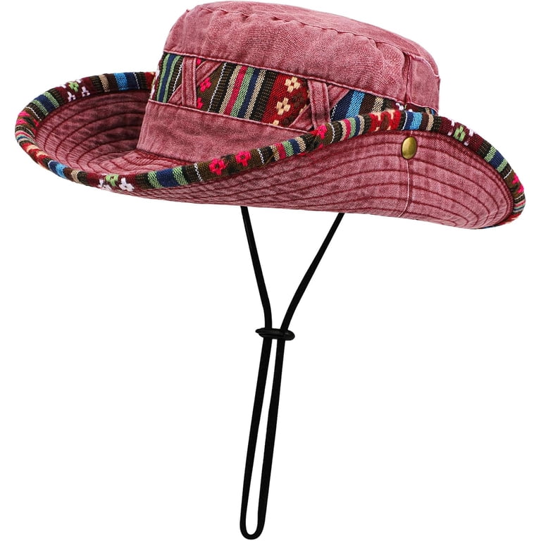 Bucket Hat Wide Brim Sun Hat Packable Cotton Denim UPF 50+ Fishing Hat AICHUAN Bucket Hat for Women Men Wide Brim Sun Hat Packable  main image 4
