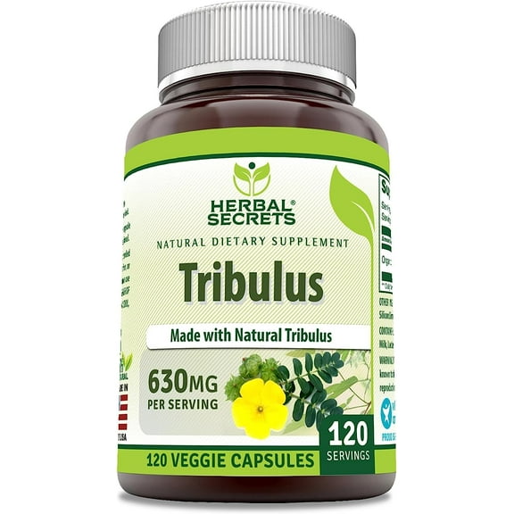Herbal Secrets Natural Tribulus 630 Mg 120 Veggie Capsules Supplement | Non-GMO | Gluten Free | Made in USA