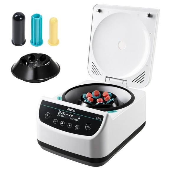 VEVOR Centrifuge Machine, 100-2100xg RCF Electric Laboratory Centrifuge Machine with 1 Rotor for 2/5/10/15/50ml Tube Capacity, Low Speed 500-4000rpm with Timer, Widely Used in Various Experiments