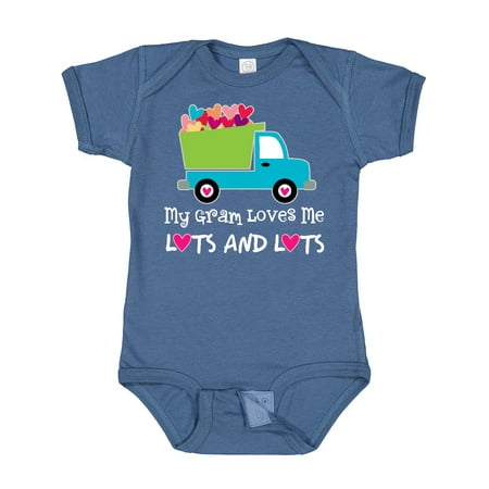 

Inktastic Gram Loves Me Grandchild Truck Gift Baby Boy Bodysuit