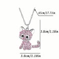 thumbnail image 2 of SE Women Elegant Trendy Cute Pink Rhinestone Necklace, Fashion Cat Pendant, 2 of 2