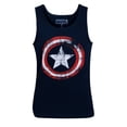 thumbnail image 3 of Captain America Distressed Navy Blue Tank Top-Medium, 3 of 5
