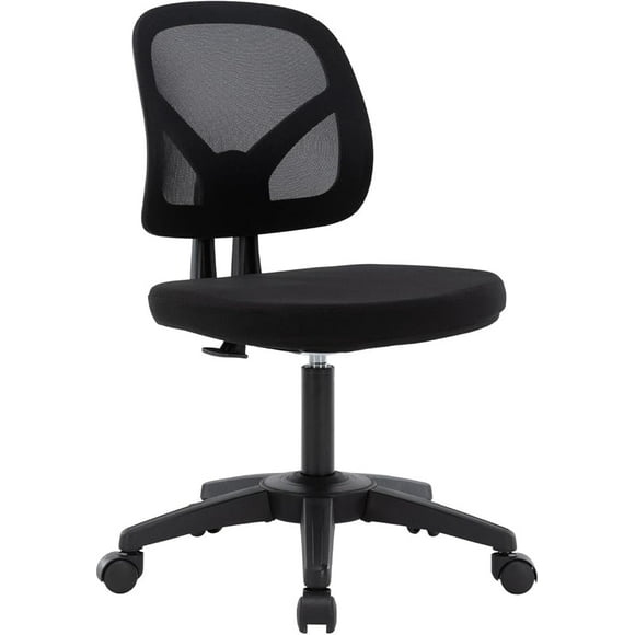 Low-Back Home Office Task Chair, Adjustable Height Armless Executive Computer Desk Chair with Swivel Casters for Working Studying Gaming