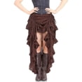 thumbnail image 1 of WTXUE Skirts, Flutter Ruffle, Women Skirt Skirt Solid Mid-Length Women's Plus, Brown Size L, 1 of 8
