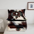 thumbnail image 5 of jejeloiu Rustic Aztec Full Size Comforter Sets,Western Cowhide Bedding Comforter Set For Boys,Green Brown,Black Reversible,3 Pieces,1 Comforter and 2 Pillowcases, 5 of 7