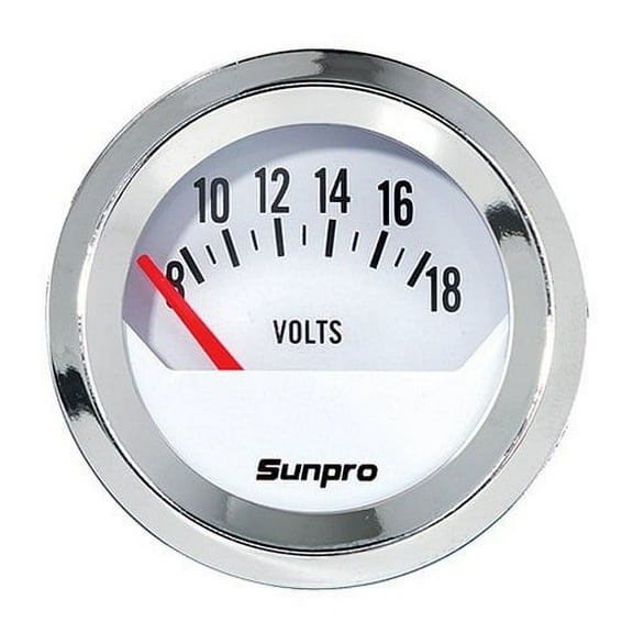 Sunpro CP8205 StyleLine 12-V Internal Lighting Voltmeter White Dial