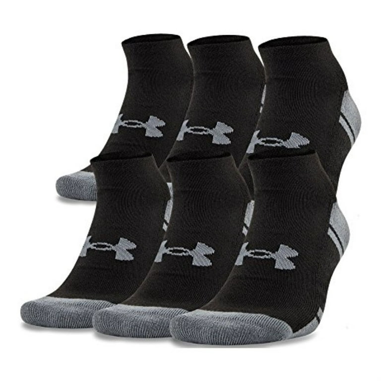 Under Armour Adult Resistor 3.0 No Show Socks, Multipairs 6 Black/Graphite  (6-pairs) X-Large 