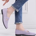 thumbnail image 5 of Wensltd Women Solid Color Breathable Knitted Ballet Flats Comfy Lightweight Round Toe Casual Walking Shoes, 5 of 8
