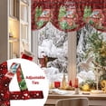thumbnail image 5 of Merry Christmas Red Truck Tie Up Valances Curtain, Vintage Red Plaid Gift Snowflake Adjustable Rod Pocket Short Window Treatment Tie Up Curtains Valances for Kitchen Living Room Bathroom 54x18 Inches, 5 of 9
