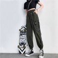 thumbnail image 1 of Pantalones de pierna negra con herramientas para mujer, estilo hip hop, modernos, rectos, holgados, estilo harén, para otoño e invierno, 1 of 6